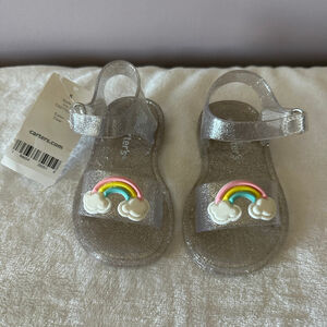 Girls Carter’s Clear Glitter Rainbow Jelly Sandals 5 (Toddler Girl) NWT Summer